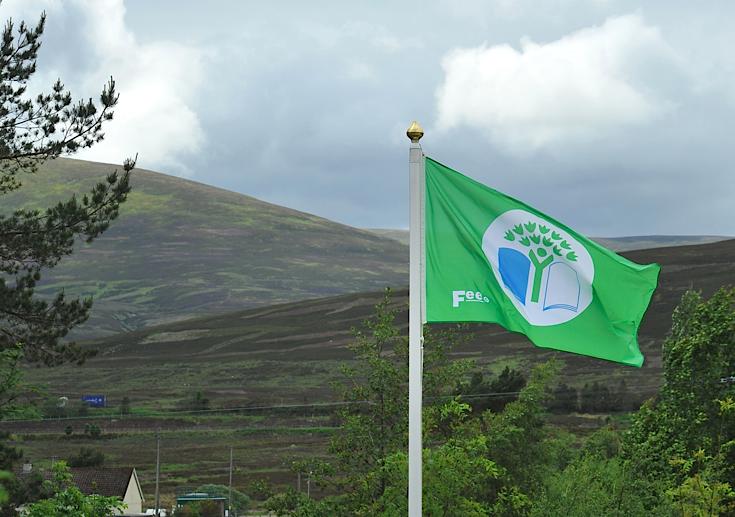 Flag at Dalwhinnie school 