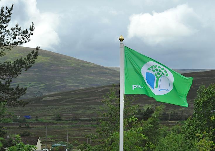 Flag at Dalwhinnie school 