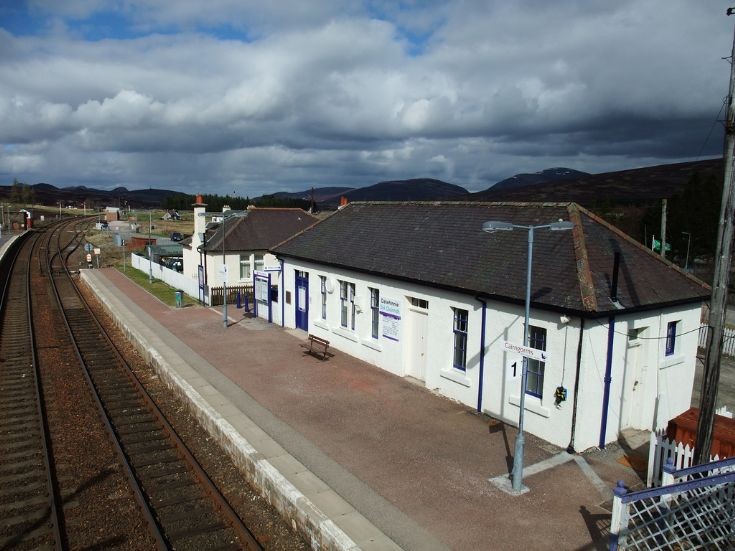 Dalwhinnie Station from the pedestrian bridge.