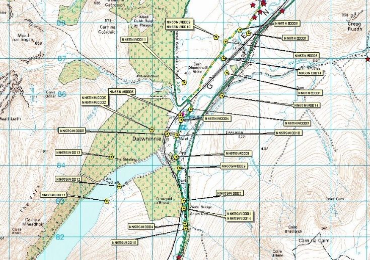 Ancient historical sites around Dalwhinnie