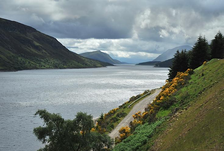 Loch Ericht in summer sunlight