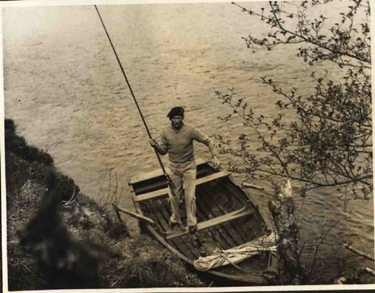 Monty fishing on Loch Insh 