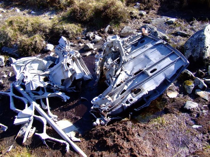 Plane wreckage on Ben Alder