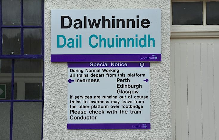 Notice at Dalwhinnie train station 