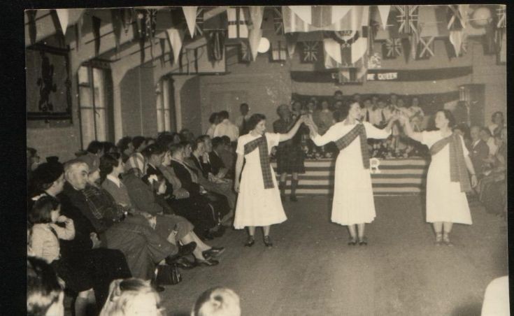 Coronation dance in village hall 
